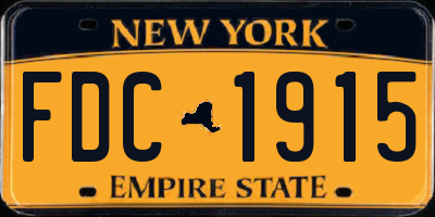 NY license plate FDC1915