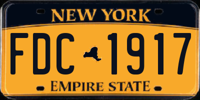 NY license plate FDC1917