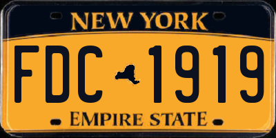 NY license plate FDC1919