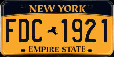 NY license plate FDC1921
