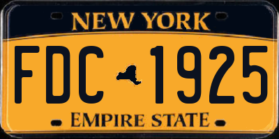NY license plate FDC1925