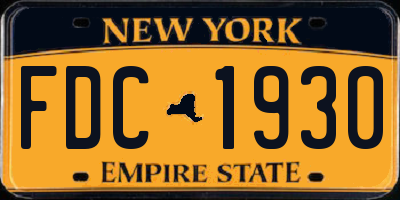 NY license plate FDC1930