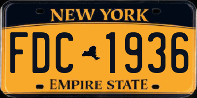 NY license plate FDC1936