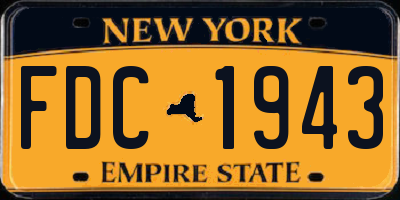 NY license plate FDC1943
