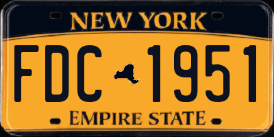 NY license plate FDC1951