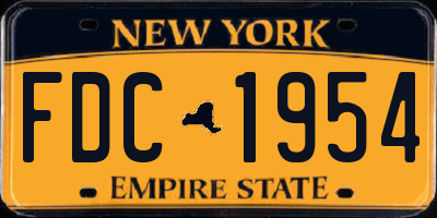 NY license plate FDC1954