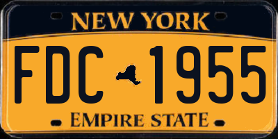 NY license plate FDC1955