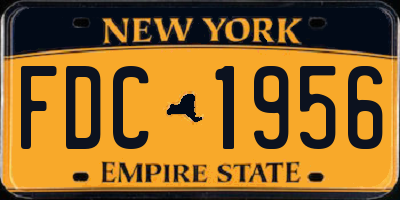 NY license plate FDC1956