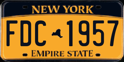 NY license plate FDC1957