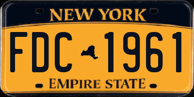 NY license plate FDC1961