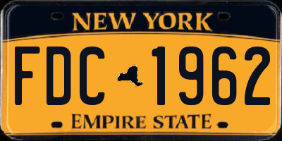 NY license plate FDC1962