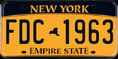 NY license plate FDC1963