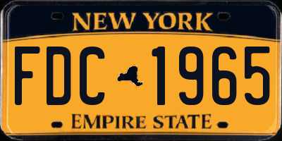 NY license plate FDC1965