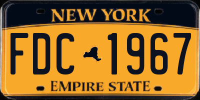 NY license plate FDC1967