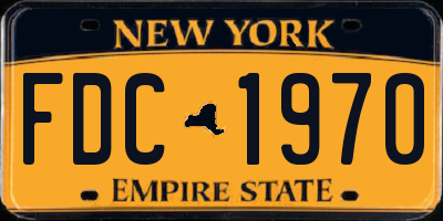 NY license plate FDC1970