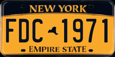 NY license plate FDC1971