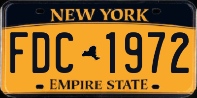 NY license plate FDC1972