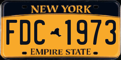 NY license plate FDC1973