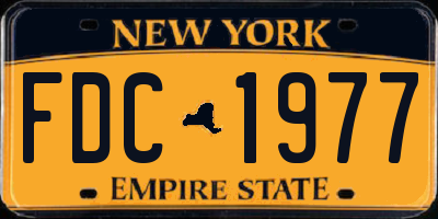 NY license plate FDC1977