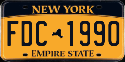 NY license plate FDC1990