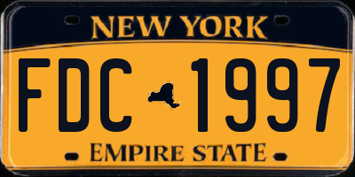 NY license plate FDC1997