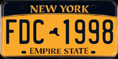 NY license plate FDC1998