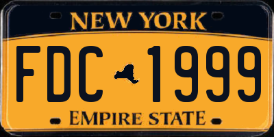 NY license plate FDC1999