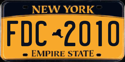 NY license plate FDC2010