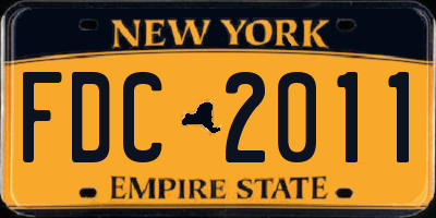 NY license plate FDC2011