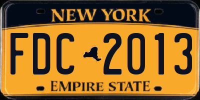 NY license plate FDC2013