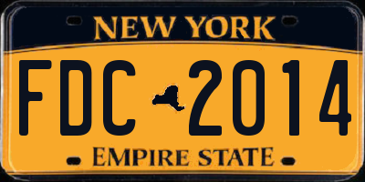 NY license plate FDC2014