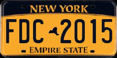NY license plate FDC2015