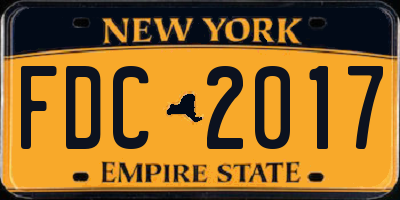 NY license plate FDC2017