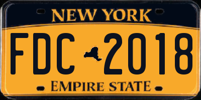 NY license plate FDC2018