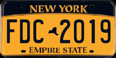 NY license plate FDC2019