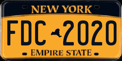 NY license plate FDC2020