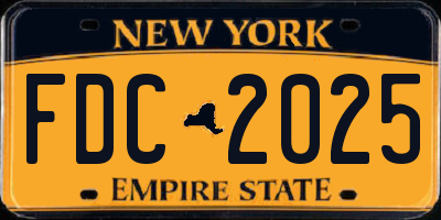 NY license plate FDC2025