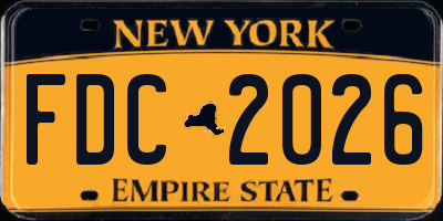 NY license plate FDC2026