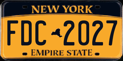 NY license plate FDC2027