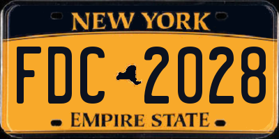 NY license plate FDC2028