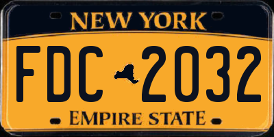 NY license plate FDC2032