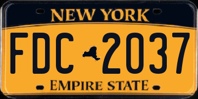 NY license plate FDC2037