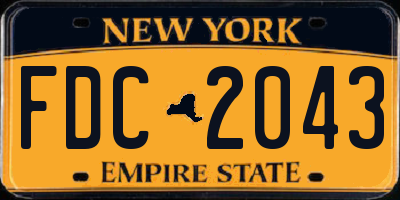 NY license plate FDC2043