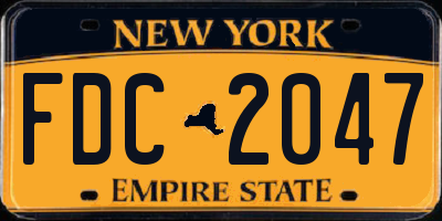 NY license plate FDC2047