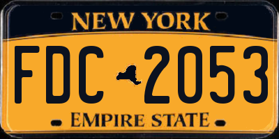 NY license plate FDC2053