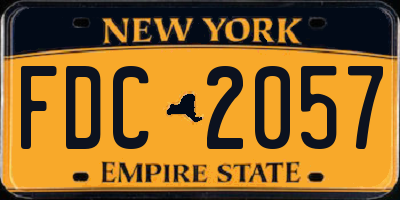 NY license plate FDC2057