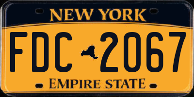 NY license plate FDC2067