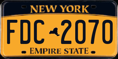 NY license plate FDC2070