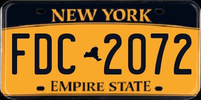 NY license plate FDC2072