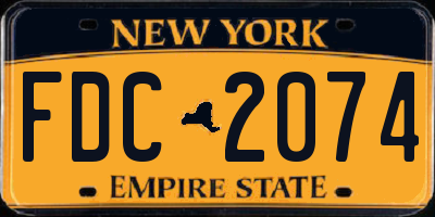 NY license plate FDC2074